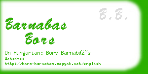 barnabas bors business card